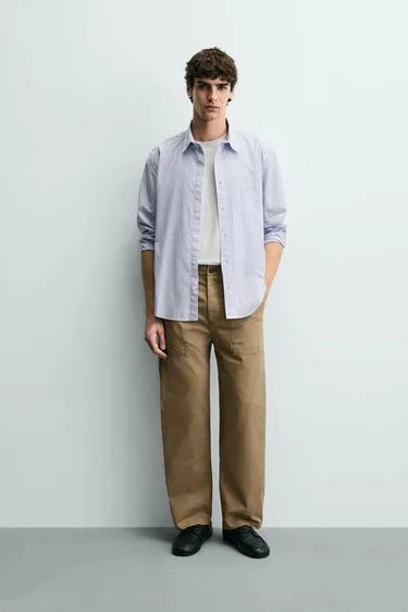 Рубашка в полоску с карманом