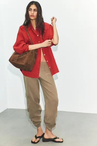 Струящиеся брюки со сборками- Заказать в России