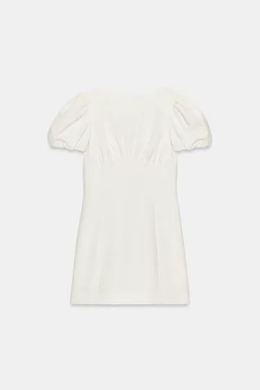 Короткое платье со складками и карманами- Заказать в России