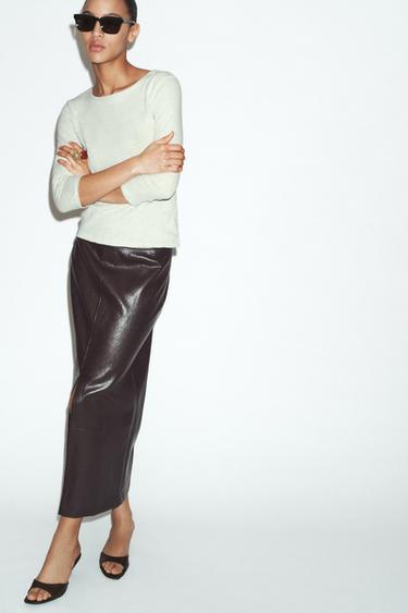 Zara Футболка из льна с эффектом потертости