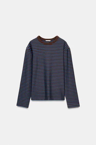 Футболка в полоску с длинными рукавами