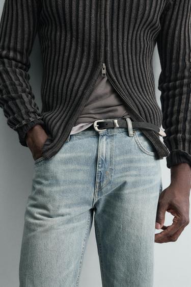 Zara Кожаный ремень в винтажном стиле купить с доставкой.