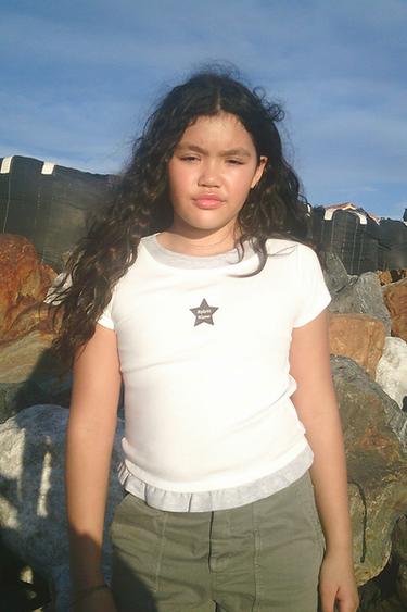 Zara Футболка с двойным воротником и вышитой звездой