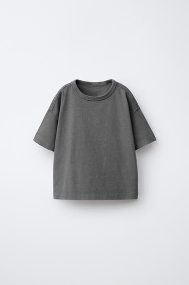 Zara Однотонная футболка GARMENT DYE