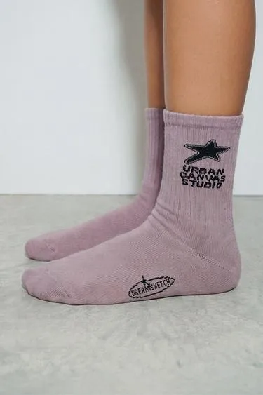 Набор из двух пар высоких носков с принтом- Заказать в России