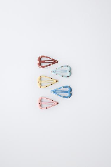 Набор из пяти заколок для волос «сердца в горошек»