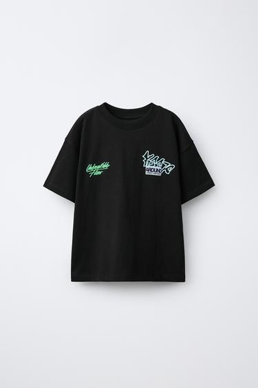 Zara Футболка с принтом спреем купить с доставкой.