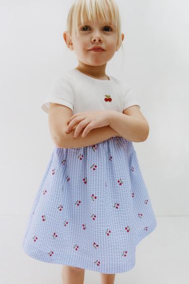 Zara Комбинированное платье из жатой ткани с принтом