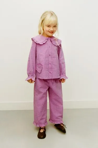 Брюки-кюлоты в полоску с сердцем