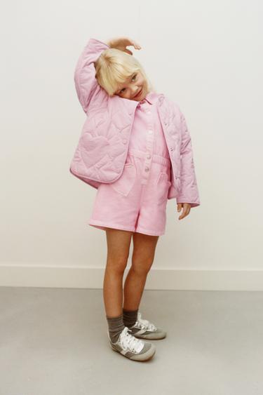 Zara Стеганая куртка с сердечками