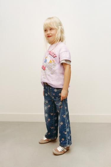 Джинсы-кюлоты с цветочным принтом- Заказать в России