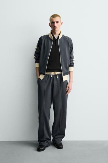 Zara Джоггеры WIDE FIT с лампасами