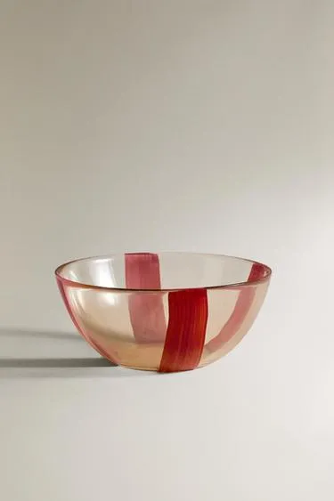 Стеклянная чаша в полоску- Заказать в России