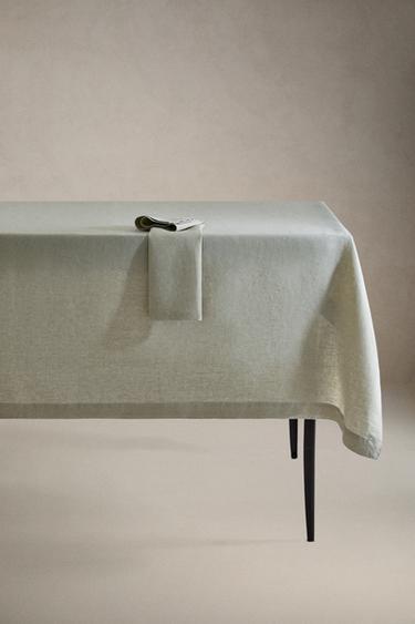 Zara Расплывчатая скатерть из мятого льна