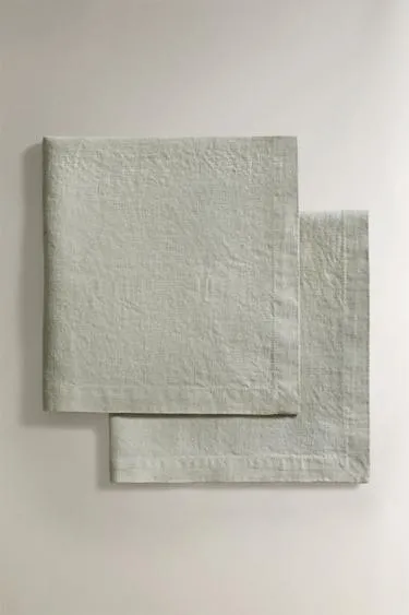 Набор из двух льняных салфеток с мятным оттенком