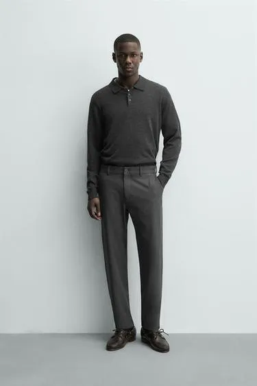 Брюки чинос из комфортной рельефной ткани- Заказать в России