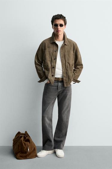 Zara Замшевая куртка с карманами — 