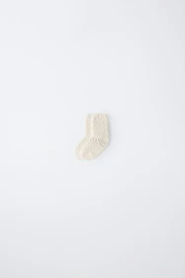 Носки из хлопка и шелка с текстурой