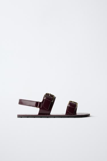 Zara Кожаные сандалии с пряжками