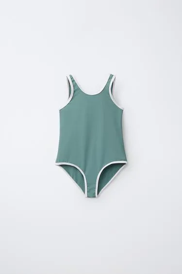 6-14 лет/купальник с контрастной отделкой- Заказать в России