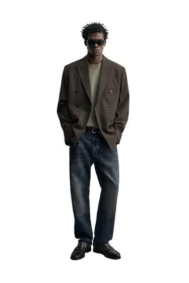 Двубортный блейзер с шерстью