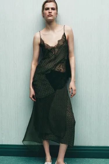 Топ с принтом из 100% вискозы, асимметричный, с кружевом- Заказать в России