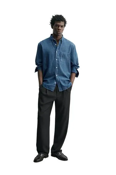 Джинсовая рубашка из денима SELVEDGE- Заказать в России