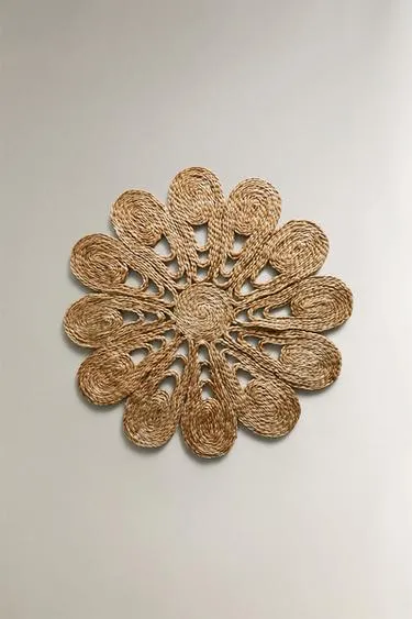 Плетеная круглая соломенная подставка с цветочным узором- Заказать в России