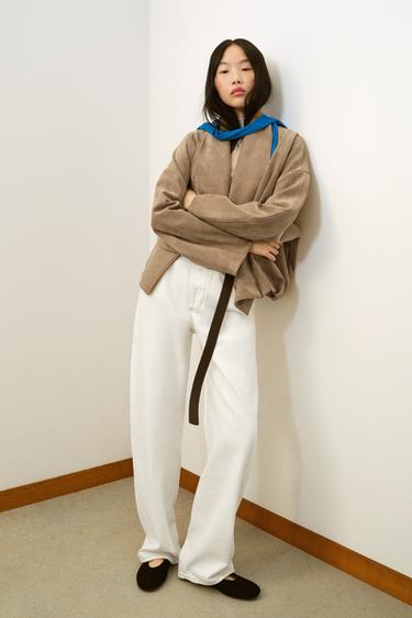 Zara Куртка-кимоно из искусственной замши