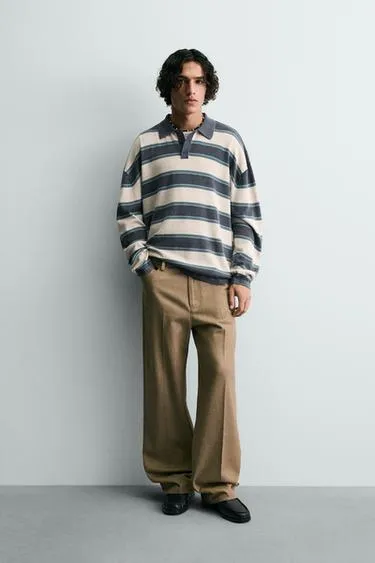 Трикотажное поло RELAXED FIT в полоску- Заказать в России