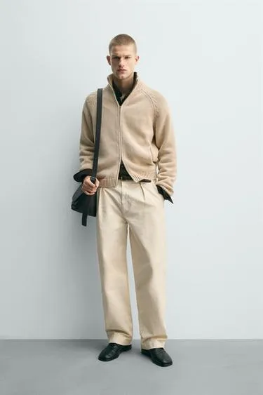 Кардиган структурной вязки с эффектом потертости