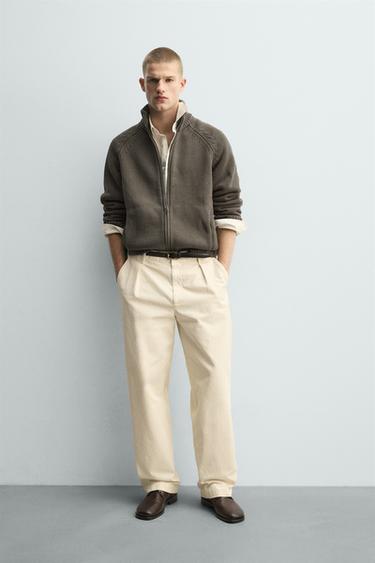 Zara Структурный кардиган с эффектом потертости купить с доставкой.