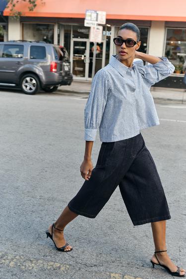 Zara Длинные джинсовые шорты Z1975