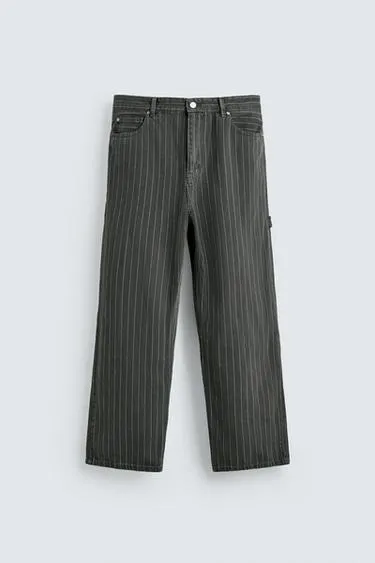 Брюки BAGGY FIT в тонкую полоску- Заказать в России