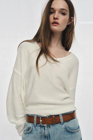 Zara Ремень из 100% кожи с эффектом потертости