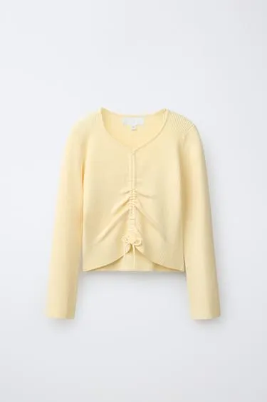 Свитер в рубчик со сборками- Заказать в России