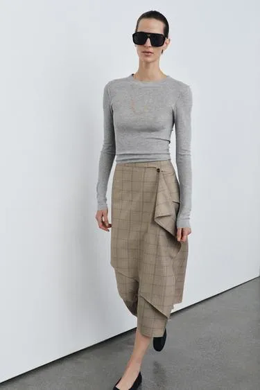 Клетчатая юбка с воланами — ZW COLLECTION- Заказать в России