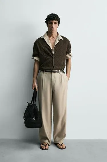 Рубашка с геометрическим жаккардом- Заказать в России