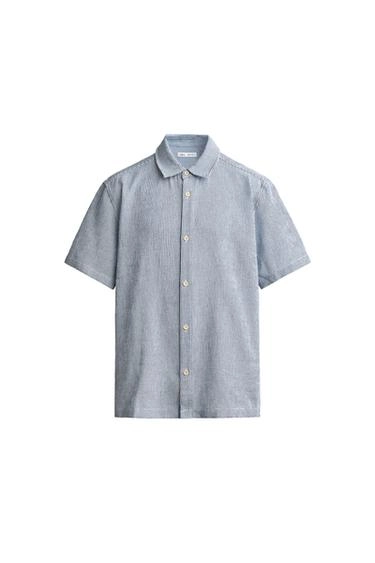 Рубашка с текстурой и рубашечным воротником свободного кроя