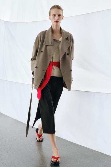 Zara Джемпер из тонкого трикотажа с V-образным вырезом