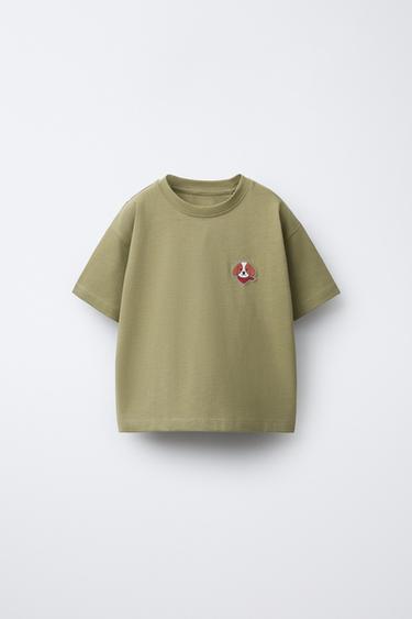 Zara Футболка с прорезиненным щенком