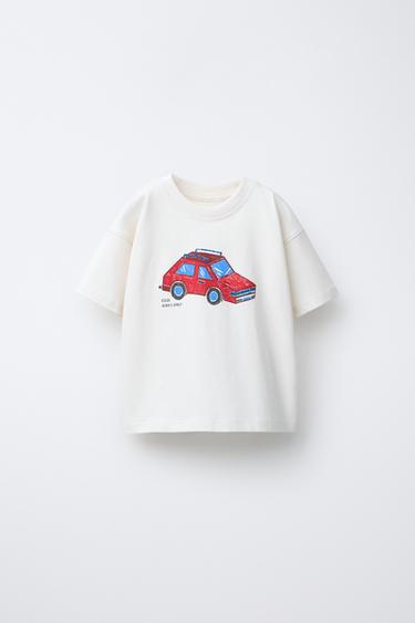 Zara Футболка с принтом автомобиля