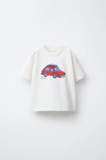 Футболка с принтом автомобиля- Заказать в России