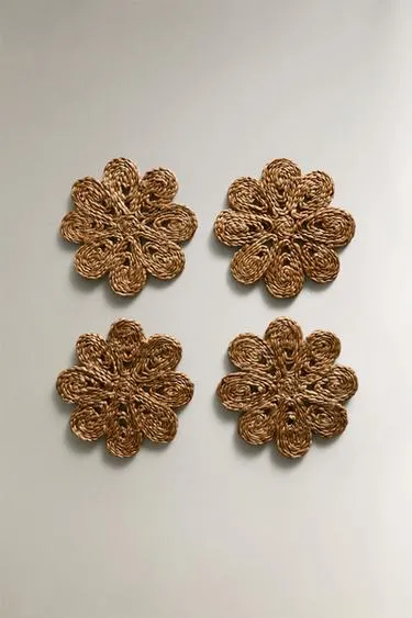 Набор бокалов из рафии в форме цветов (набор из 4 штук)- Заказать в России