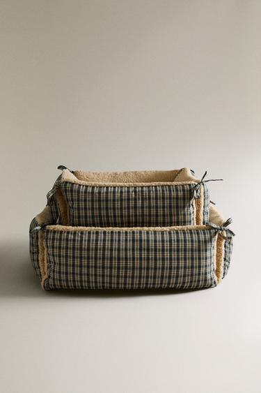 Zara Пушистая кошачья кровать в клетку