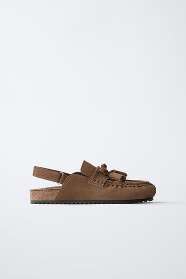 Кожаные сабо с кисточками- Заказать в России