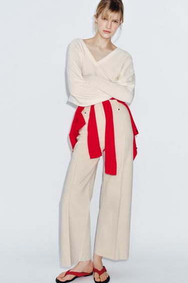 Zara Джинсы ZW COLLECTION TAILORED WIDE LEG с высокой посадкой