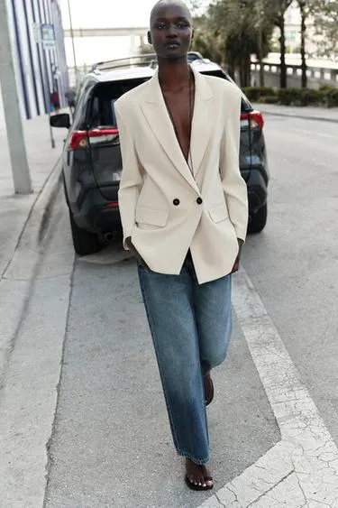 Двубортный блейзер оверсайз