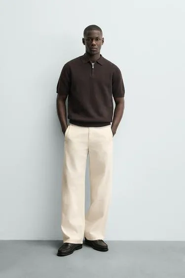 Поло из трикотажа с молнией