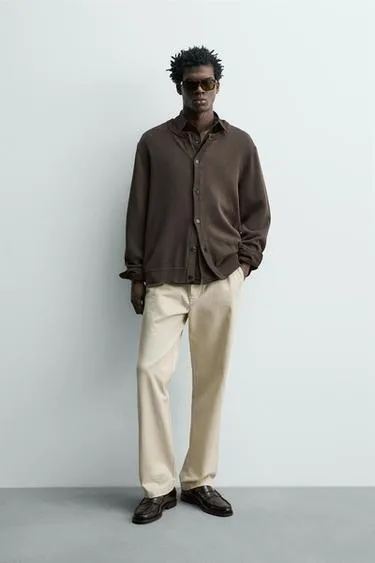 Кардиган классического кроя из хлопка- Заказать в России